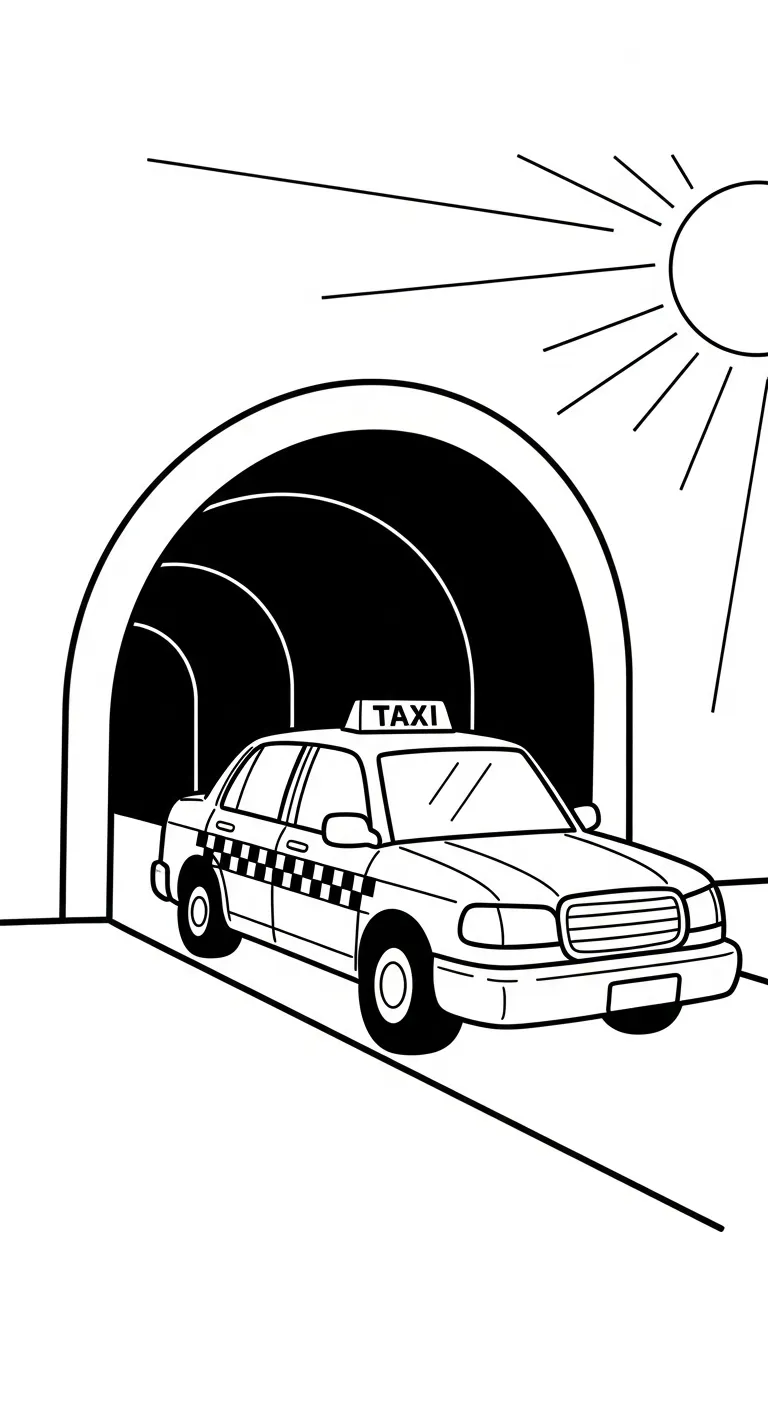 coloriage Taxi pour enfant de 6 ans 1
