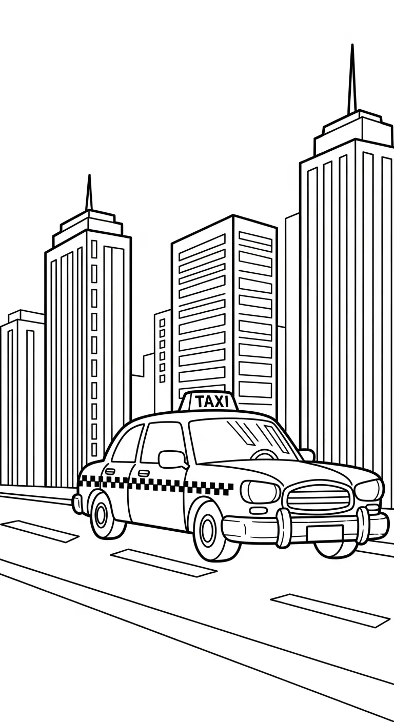 coloriage Taxi pour enfant de 3 ans