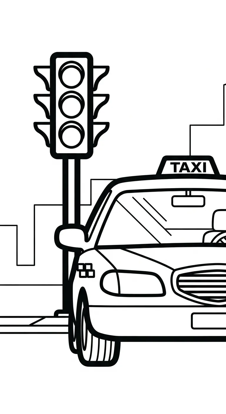 coloriage Taxi à imprimer pour enfants