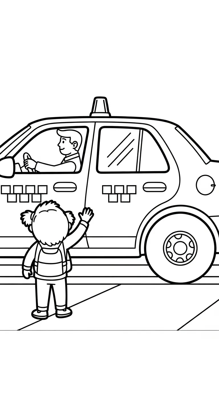 coloriage Taxi pour enfant de 5 ans
