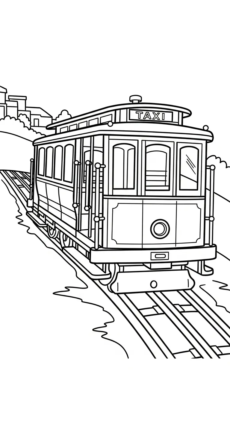 coloriage Taxi à imprimer kawaii