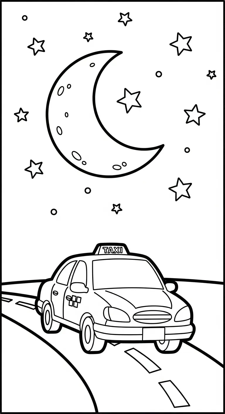 coloriage Taxi à imprimer pour enfants 1