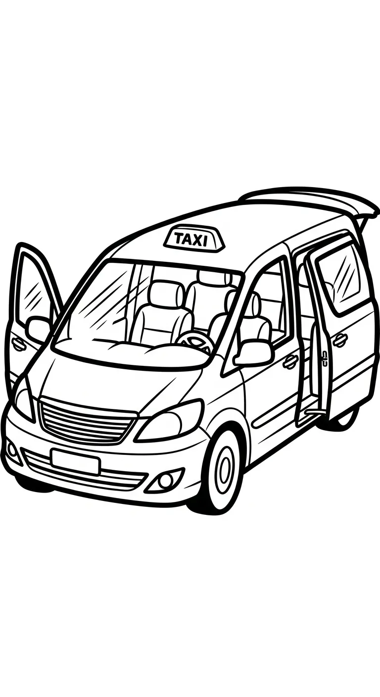 coloriage Taxi pour enfant de à imprimer