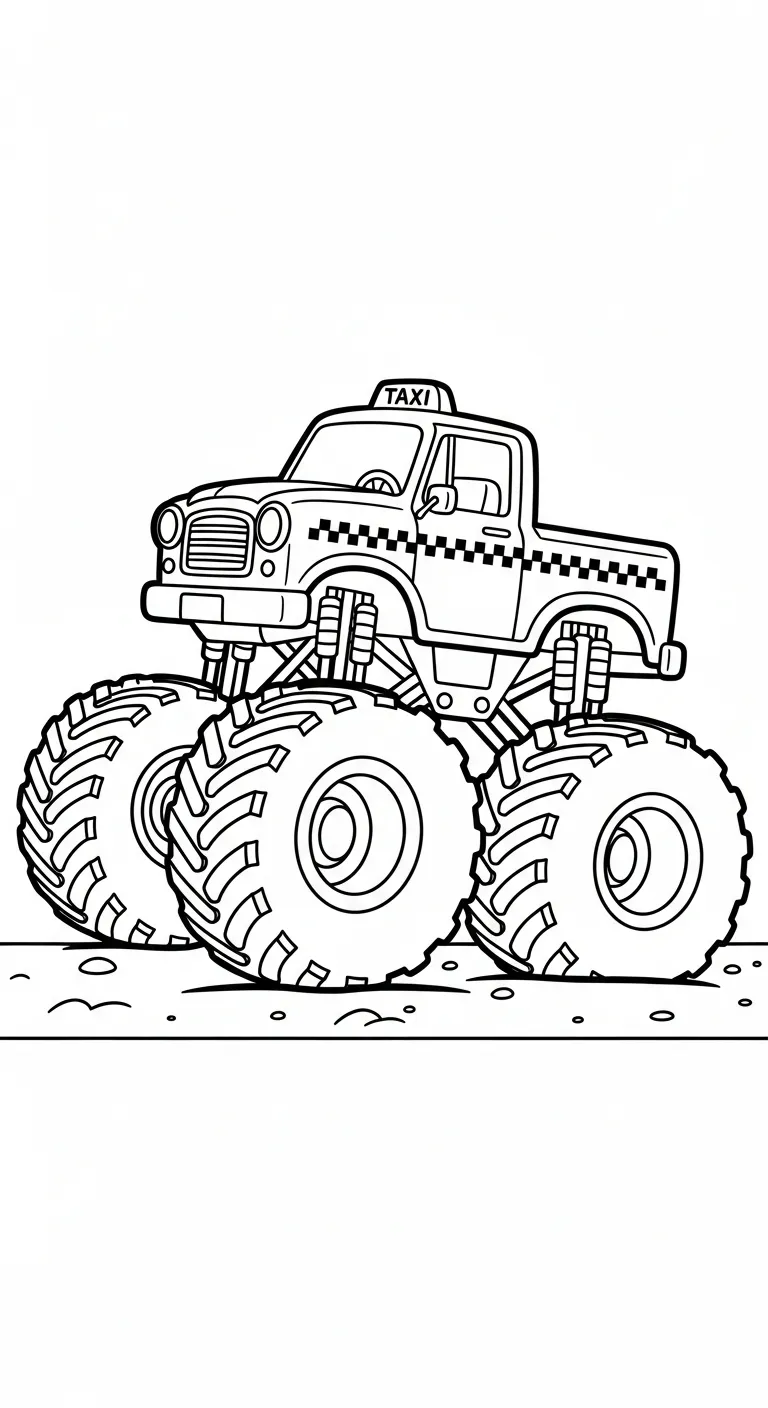coloriage Taxi pour enfant a imprimer gratuit