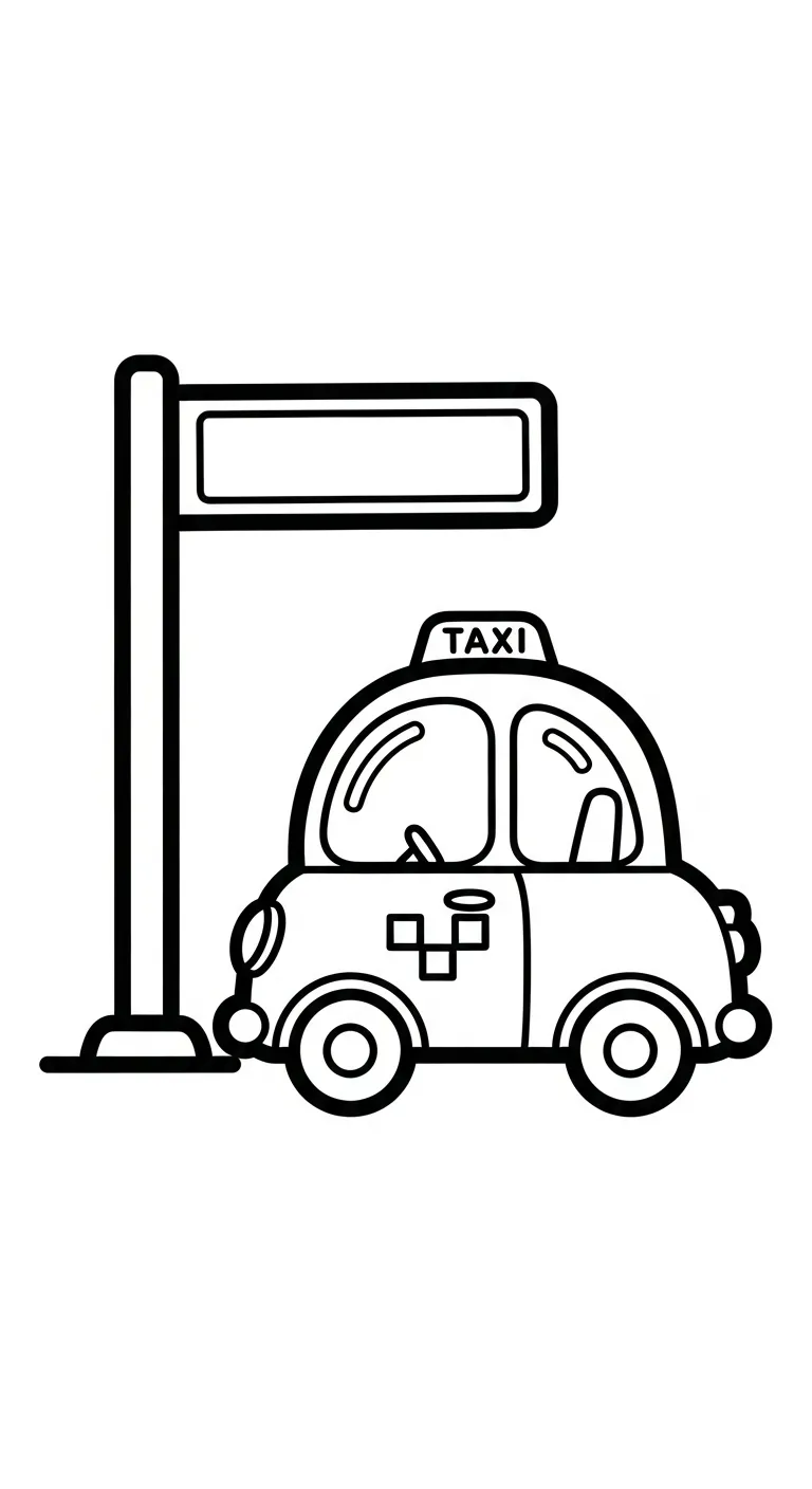 coloriage Taxi pour enfant gratuit