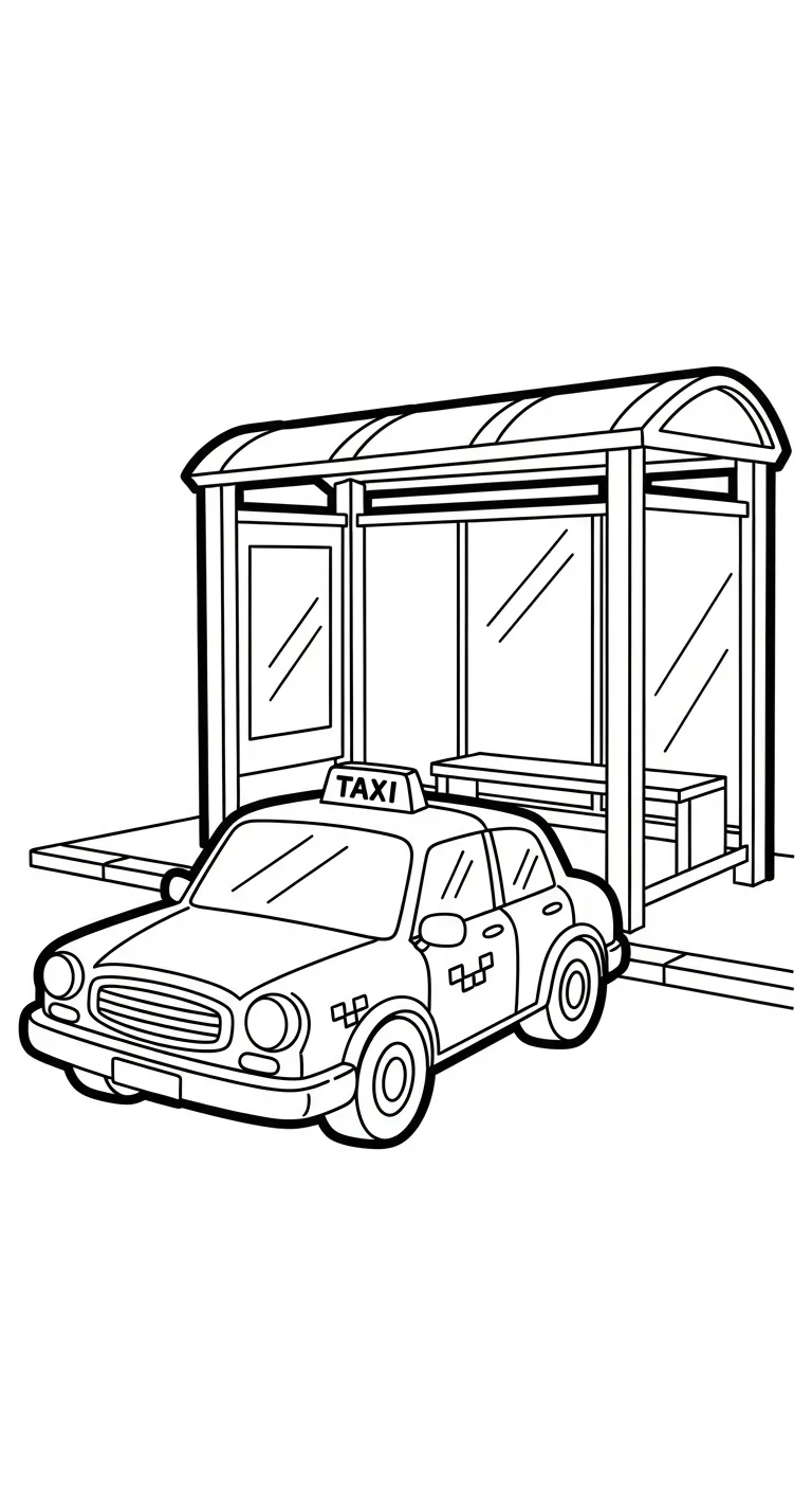 coloriage Taxi à imprimer 1