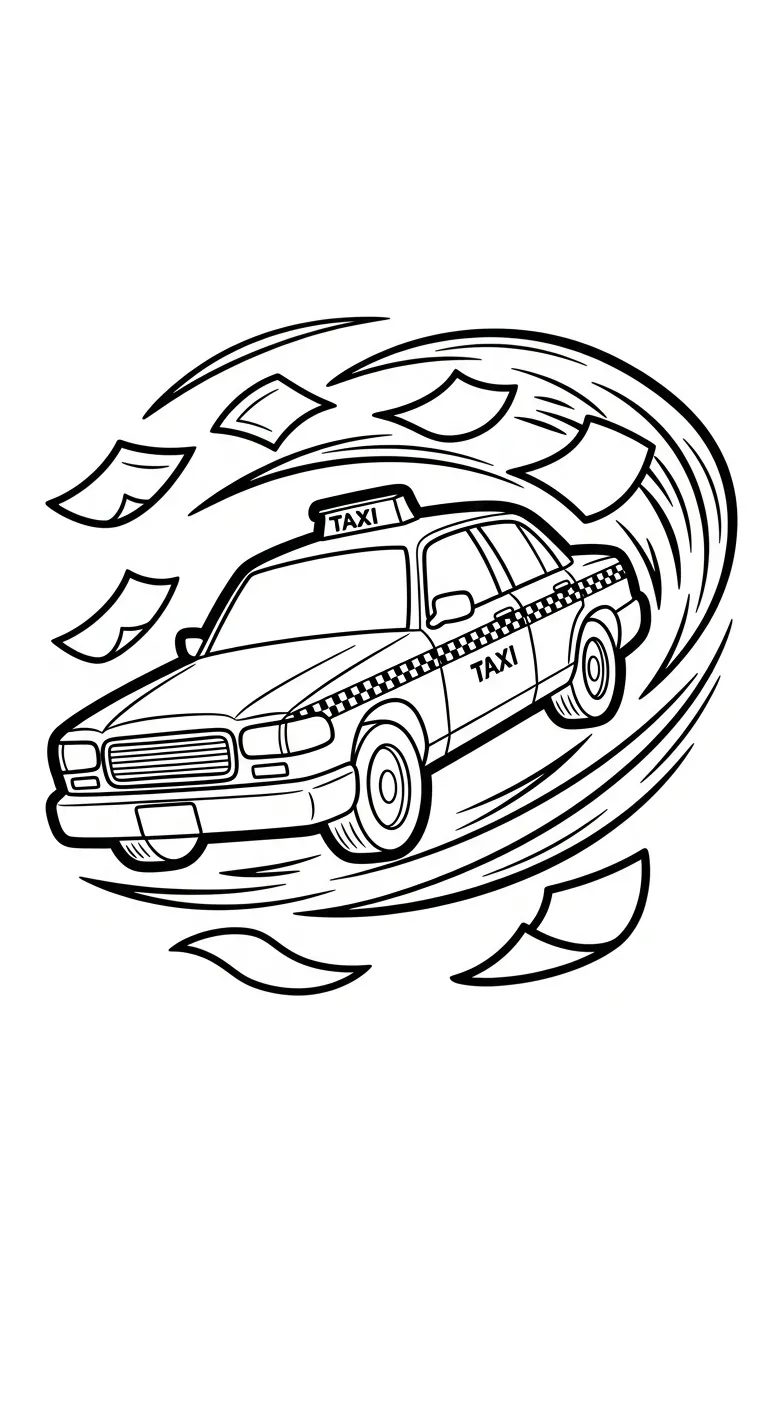 coloriage Taxi à imprimer gratuitement