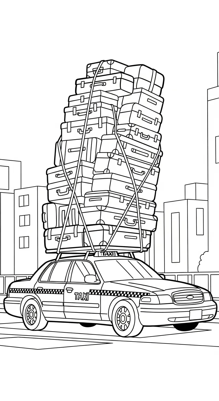 coloriage Taxi à imprimer gratuit