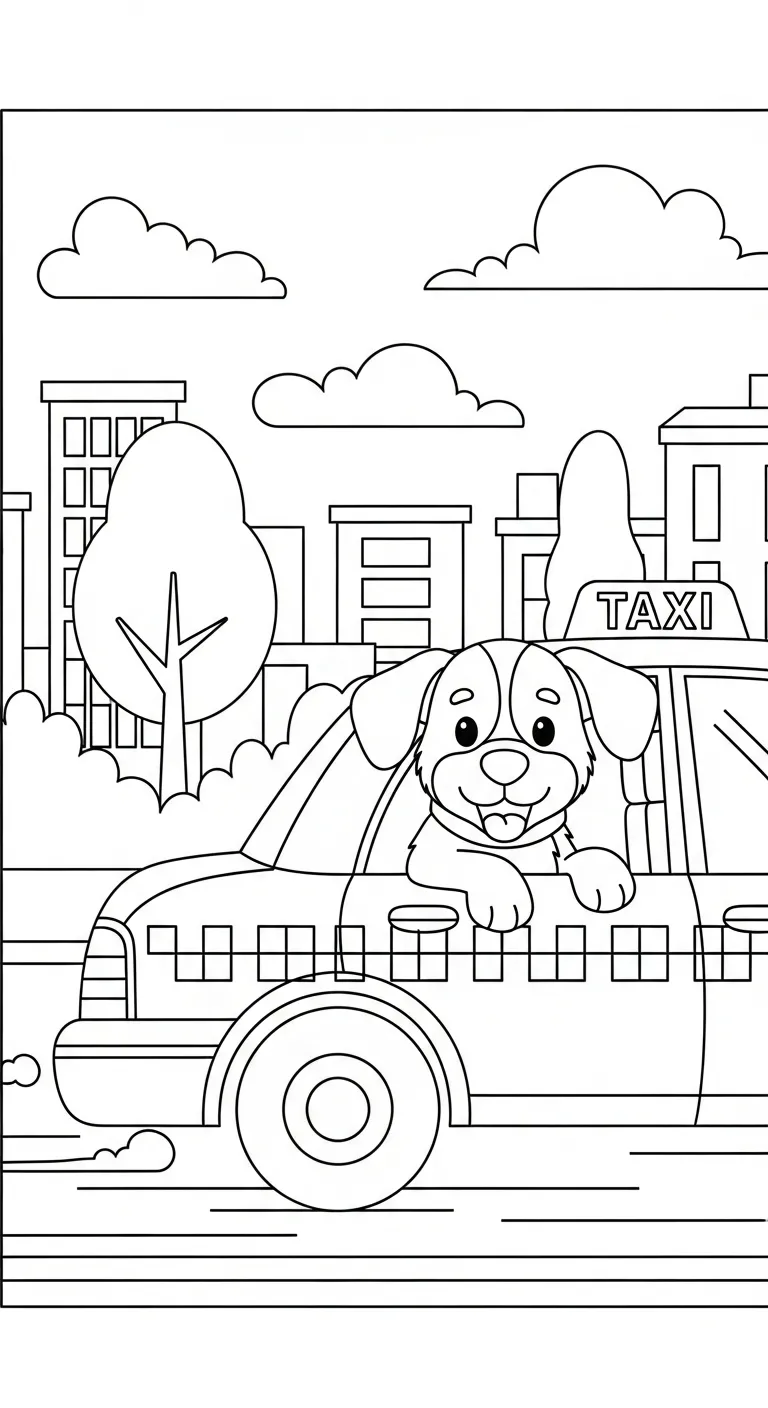 coloriage Taxi à imprimer pdf