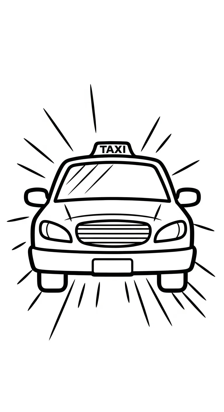 coloriage Taxi à imprimer pour enfant de 12 ans