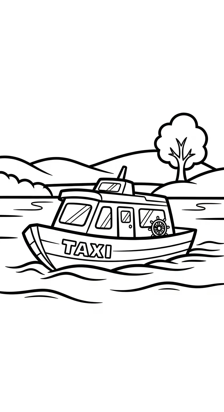 coloriage Taxi à imprimer pour enfant de 7 ans