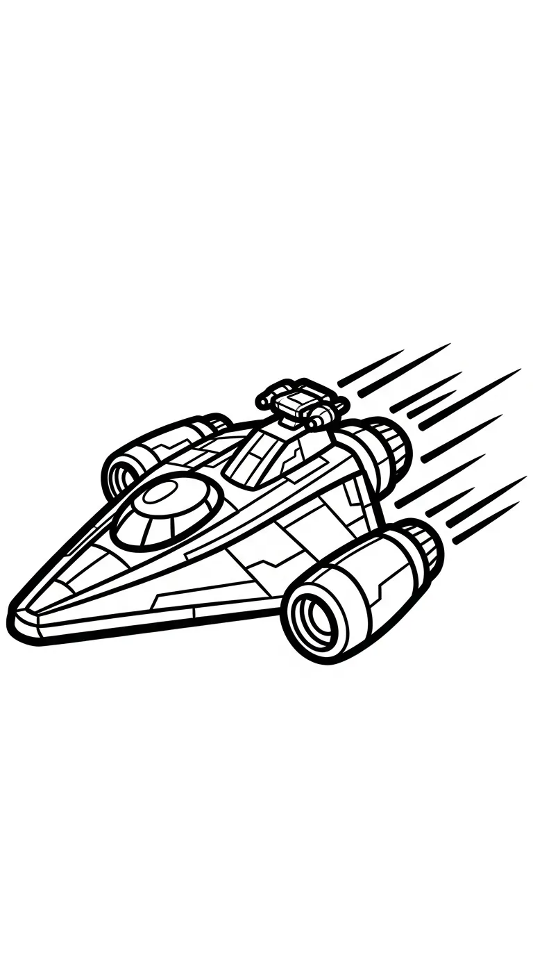 coloriage Vaisseau Spatial a imprimer pour enfant de 4 ans