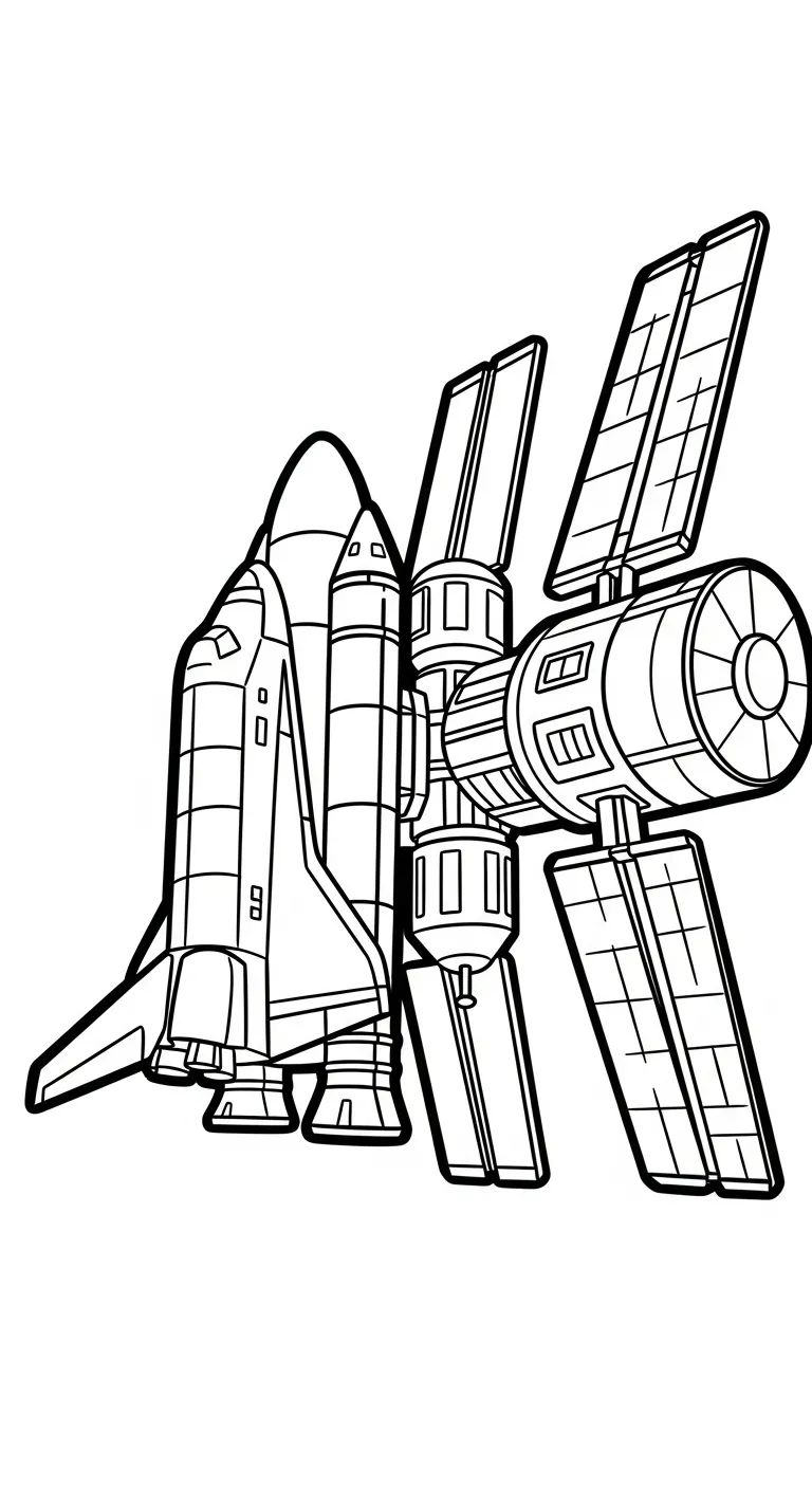 coloriage Vaisseau Spatial pour enfant a imprimer gratuit