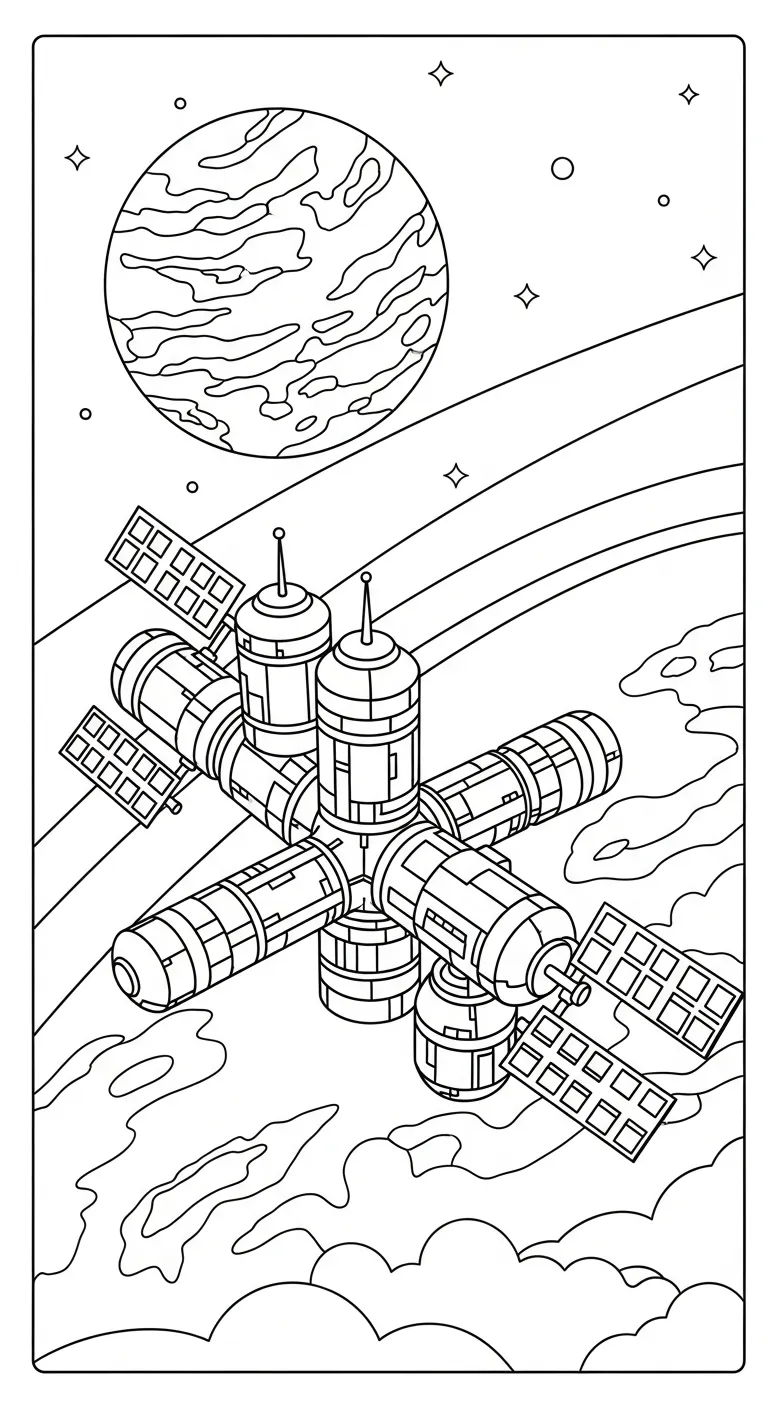 coloriage Vaisseau Spatial educatif pour enfant
