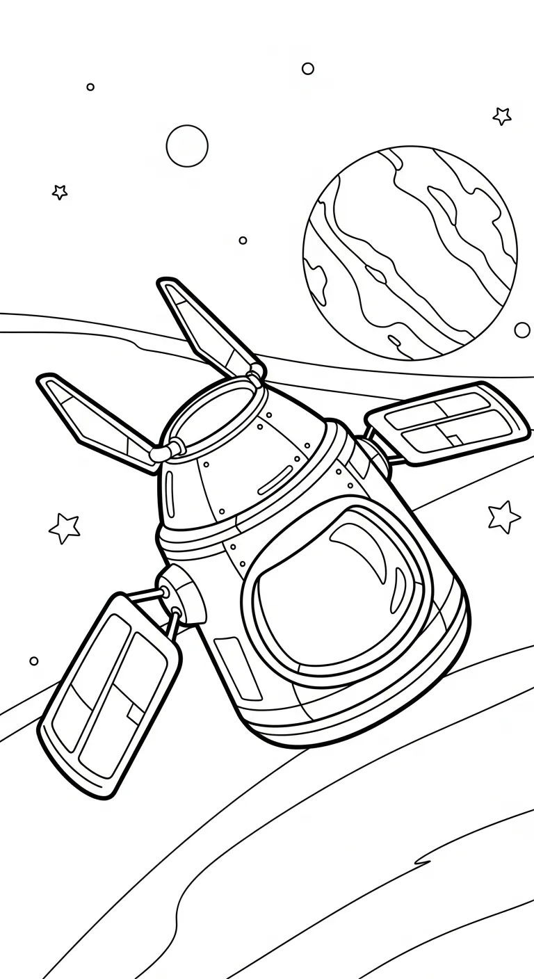 coloriage Vaisseau Spatial et découpage à imprimer