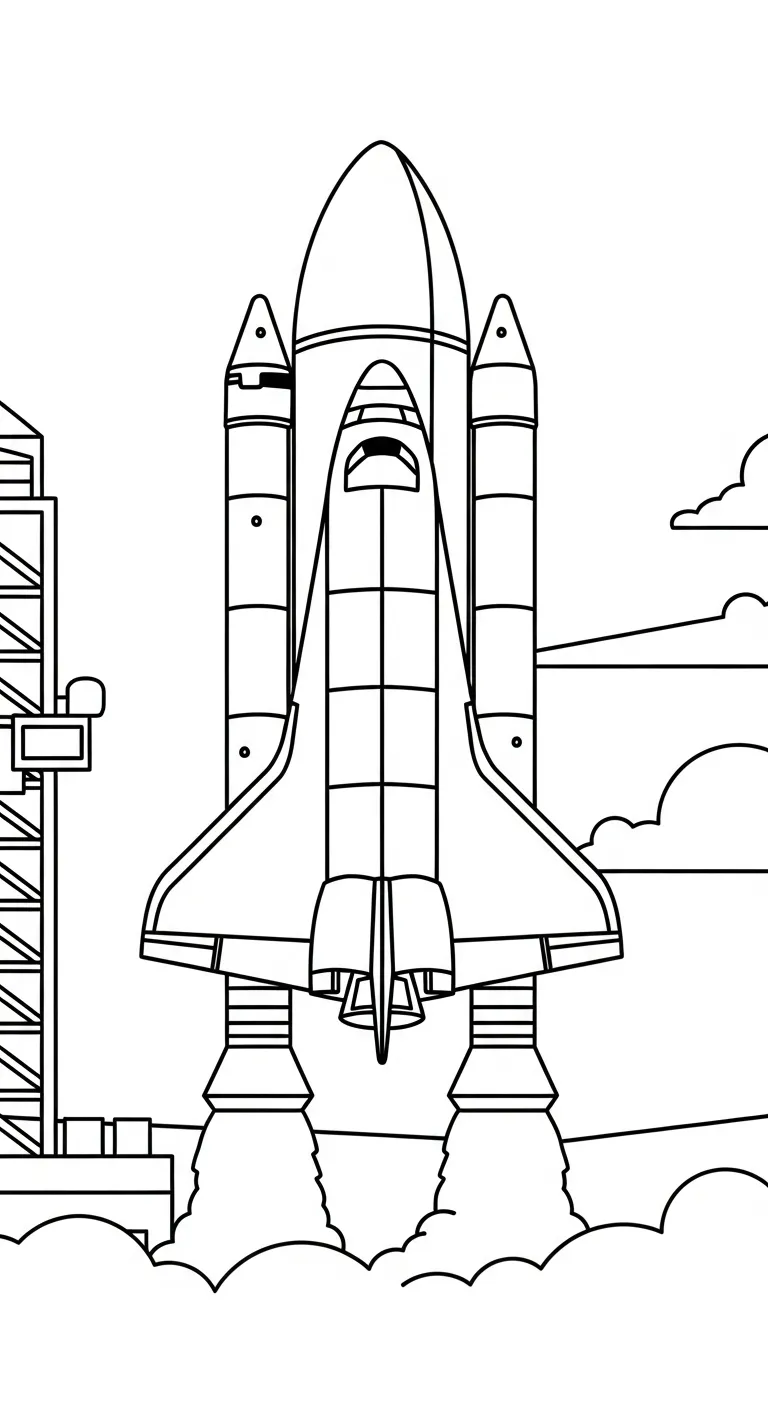 coloriage Vaisseau Spatial à imprimer pdf gratuit