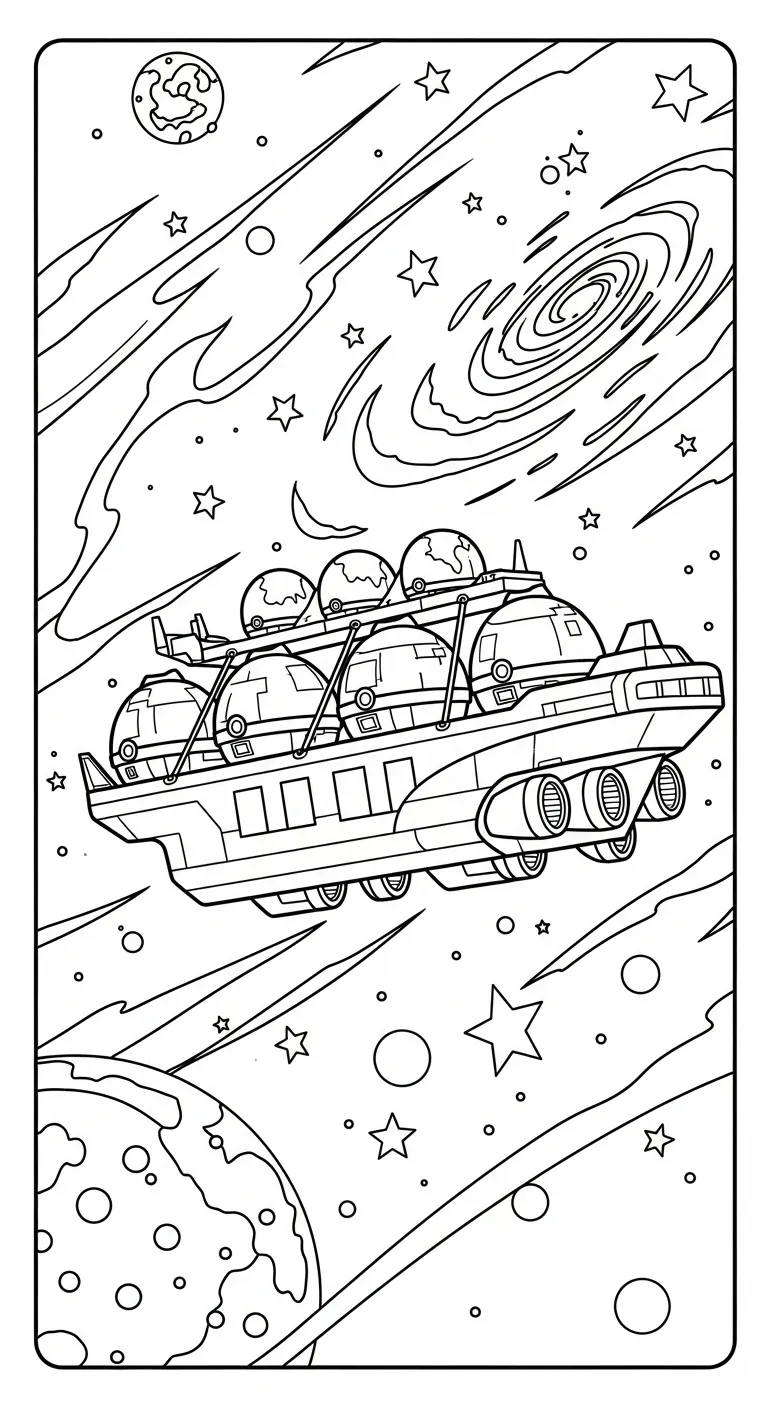 coloriage Vaisseau Spatial à imprimer pour enfants