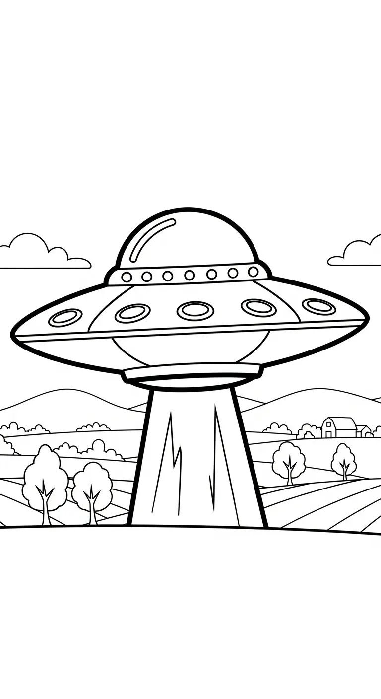 coloriage Vaisseau Spatial à imprimer kawaii