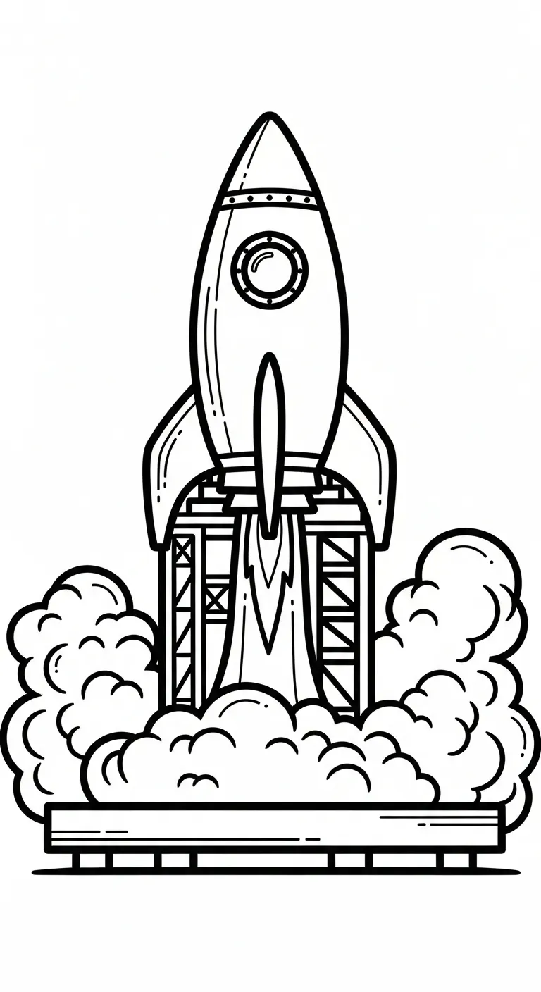 coloriage Vaisseau Spatial pour enfants à télécharger