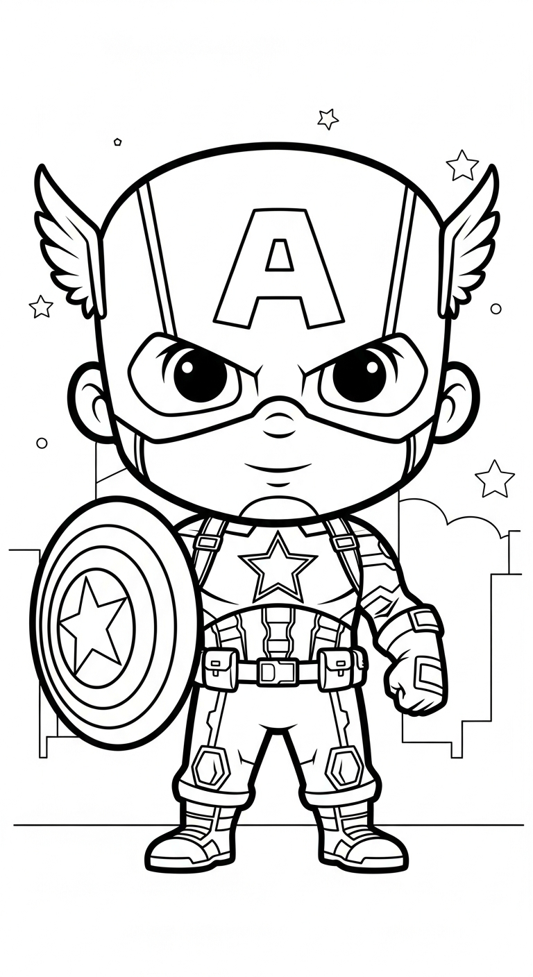 imprimer coloriage Captain American