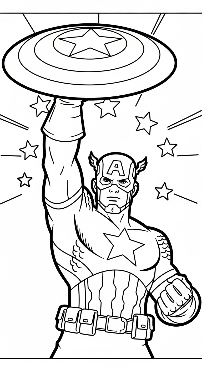 coloriage Captain American de pour enfants