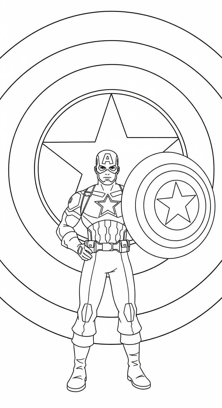 coloriage Captain American à imprimer pour enfants