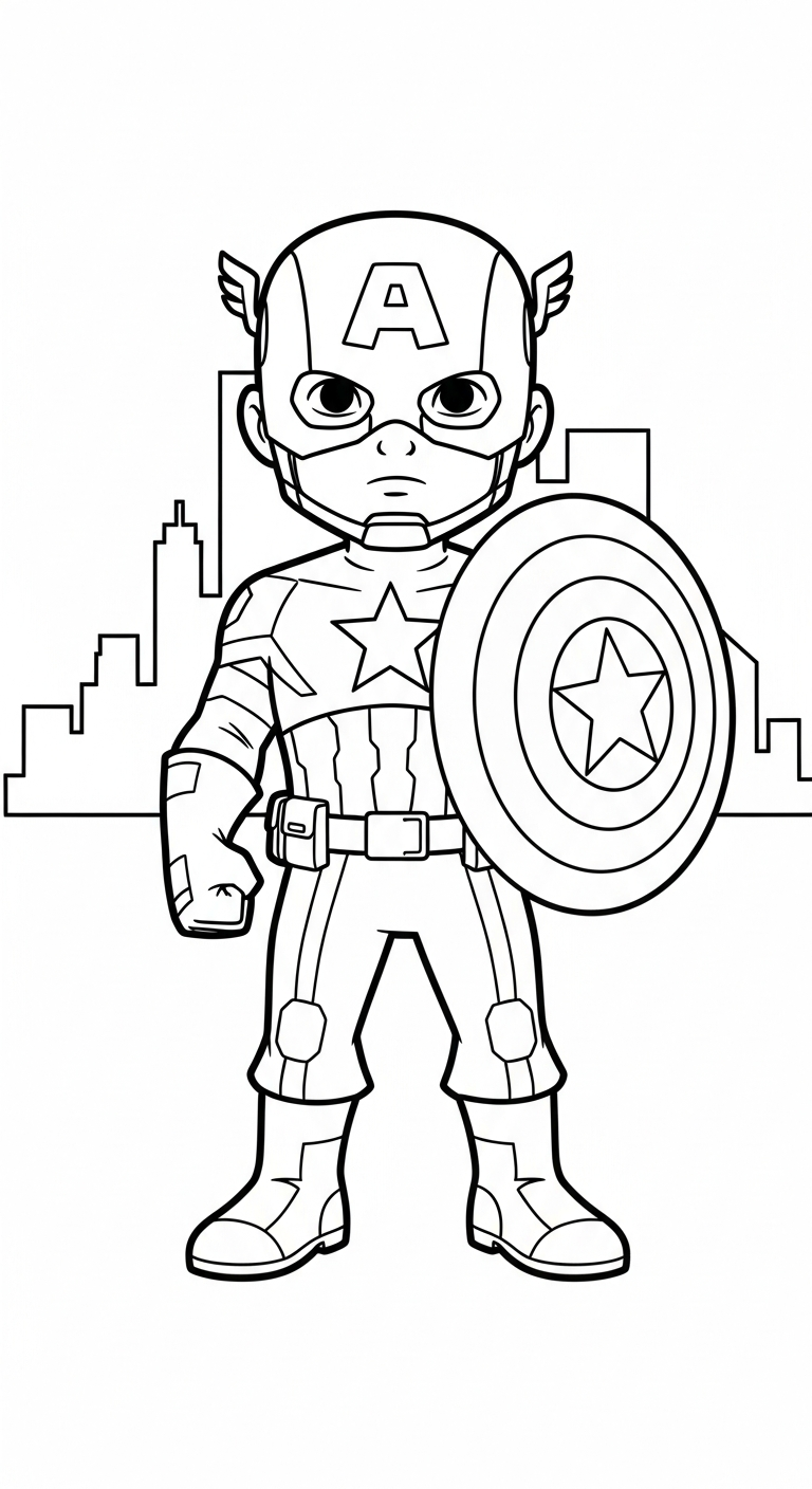 coloriage Captain American à imprimer pour enfant de 12 ans