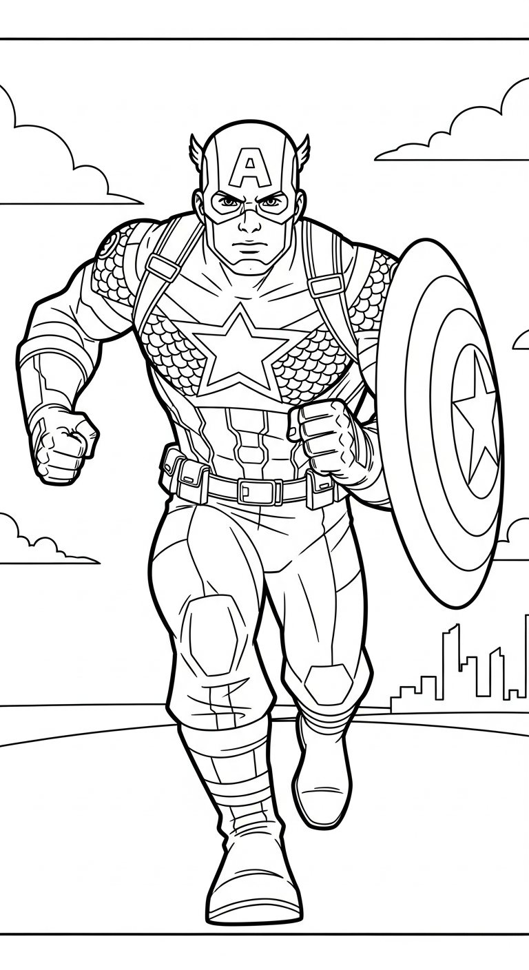 coloriage Captain American et découpage à imprimer