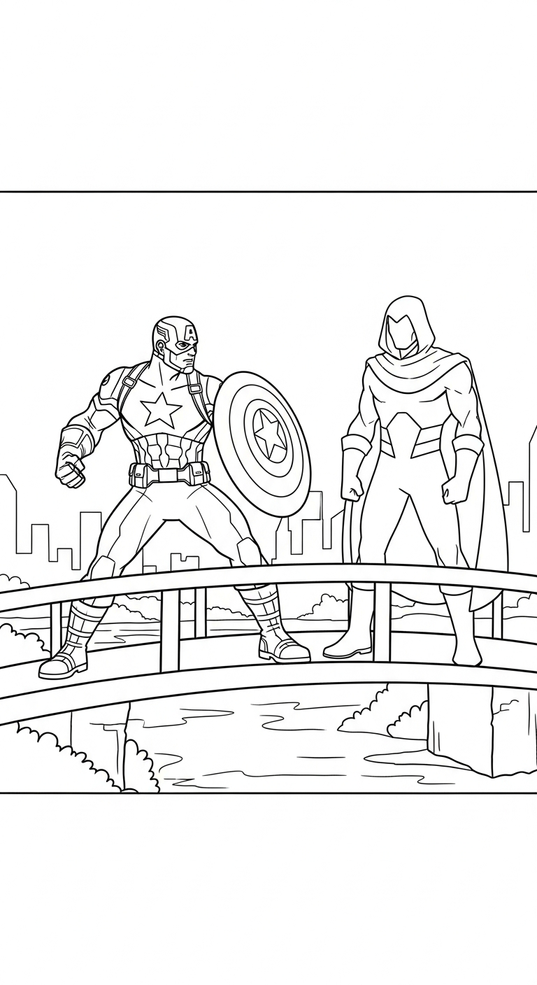 coloriage Captain American à imprimer pdf gratuit