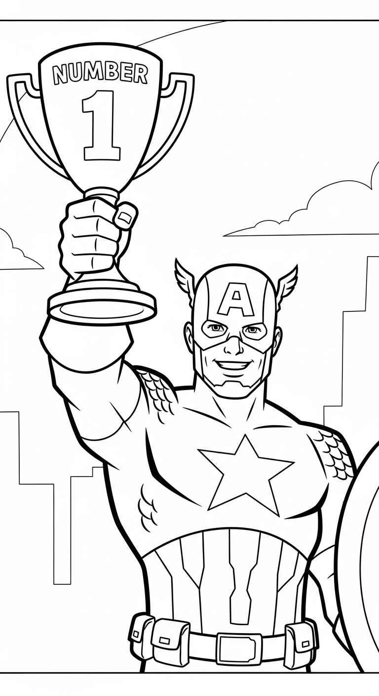 coloriage Captain American pour enfant de 5 ans