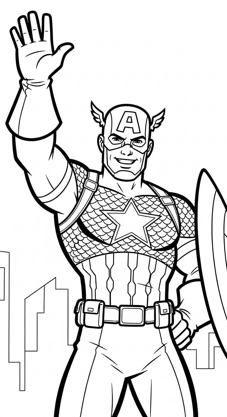 coloriage Captain American gratuit a imprimer