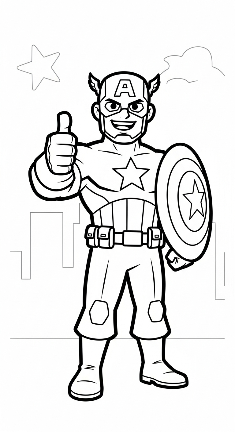coloriage Captain American educatif pour enfant