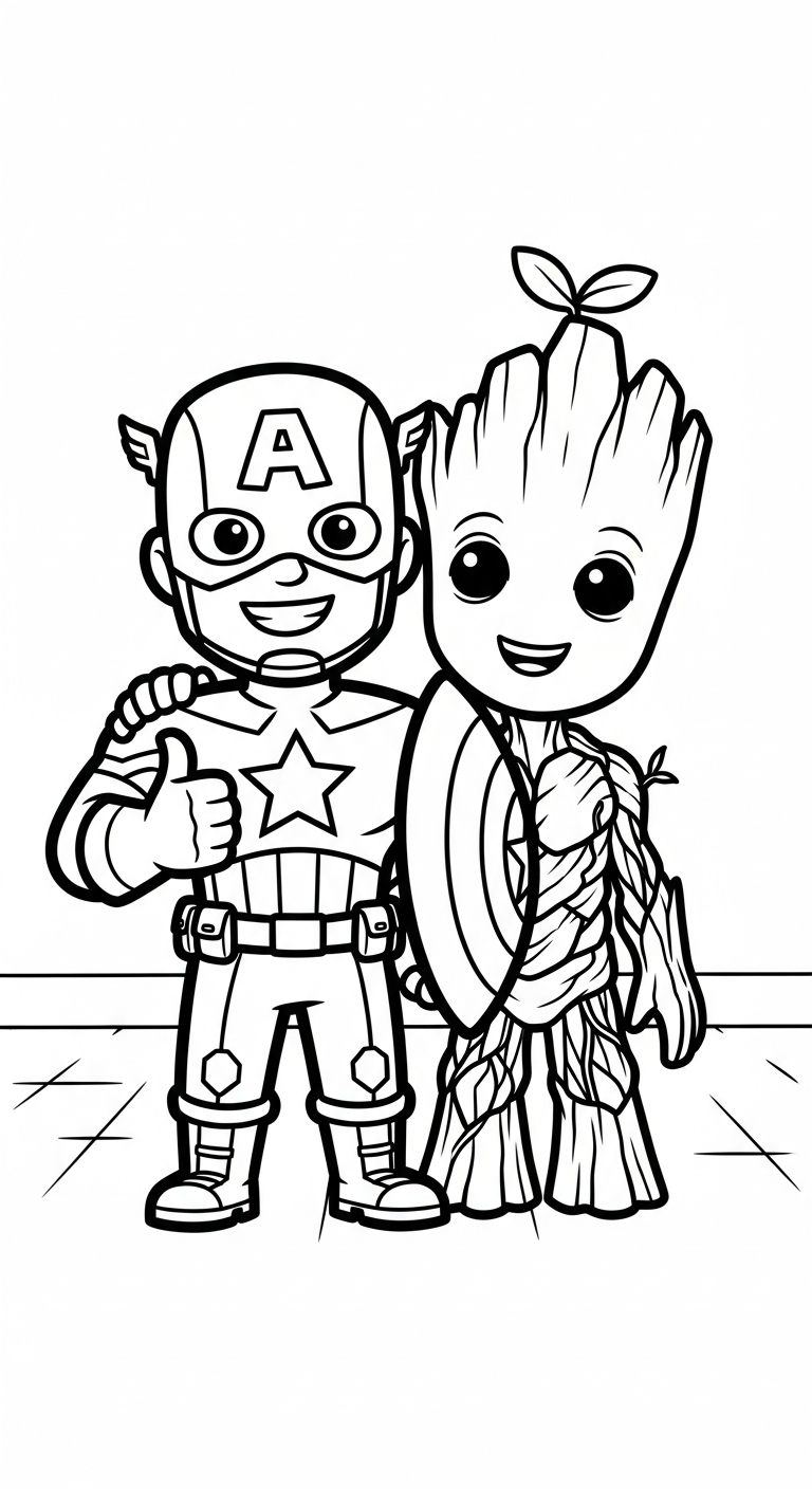 coloriage Captain American gratuit à imprimer