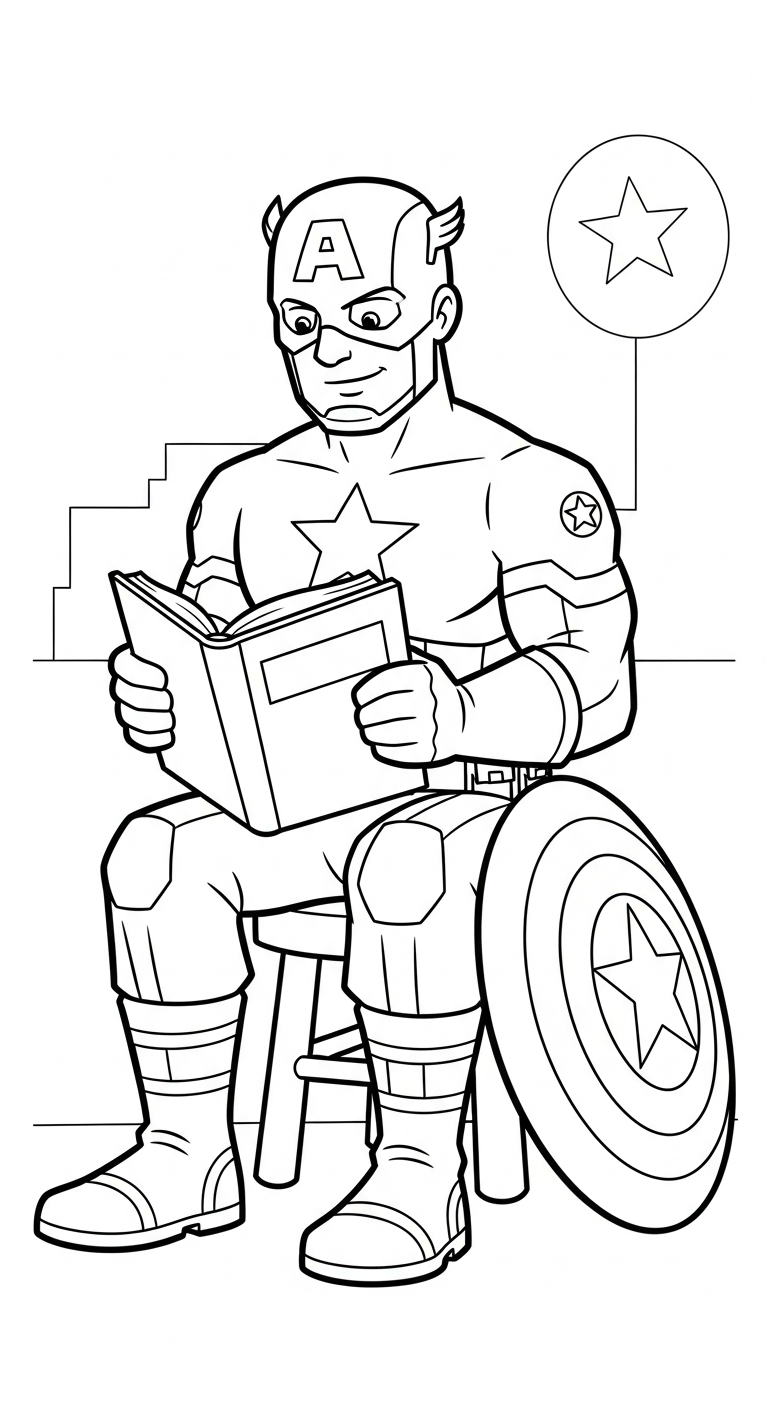 coloriage Captain American pour bebe a imprimer