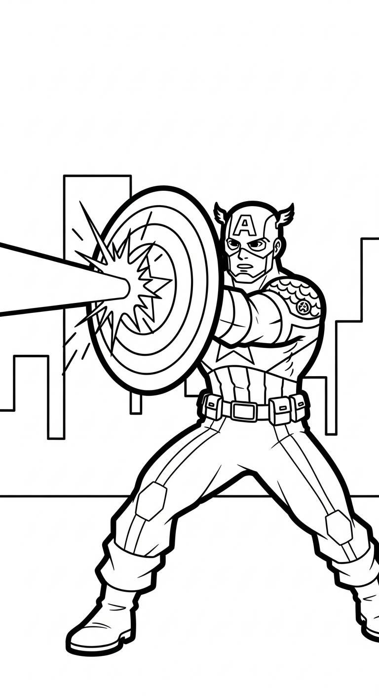 coloriage Captain American gratuit à imprimer 1