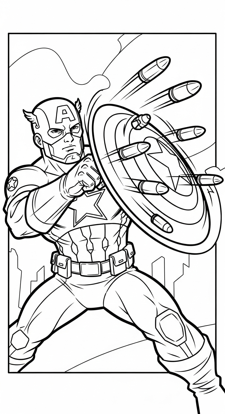 coloriage Captain American à imprimer gratuitement