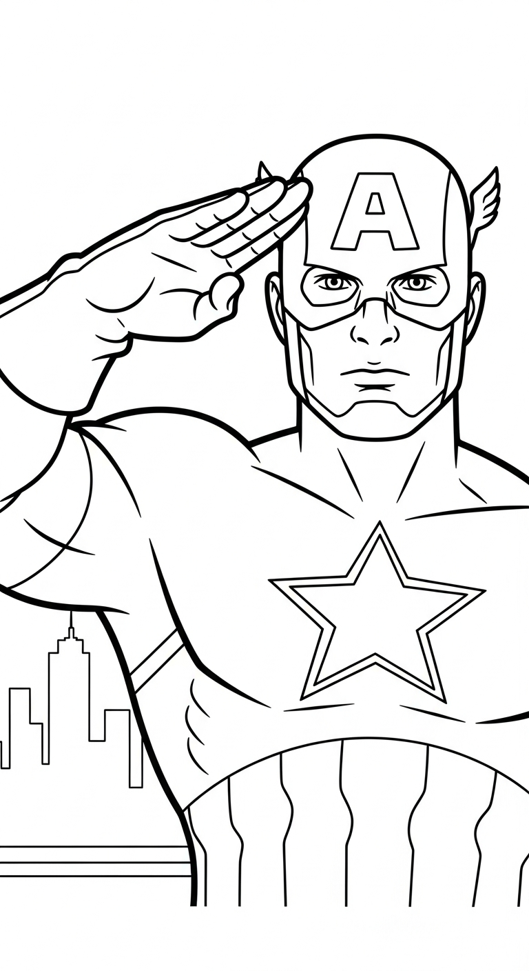 coloriage Captain American à imprimer gratuitement 1