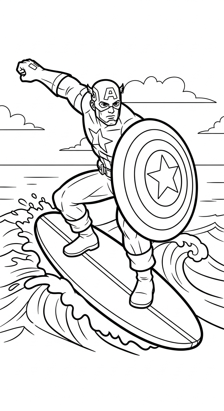 coloriage Captain American à imprimer a4
