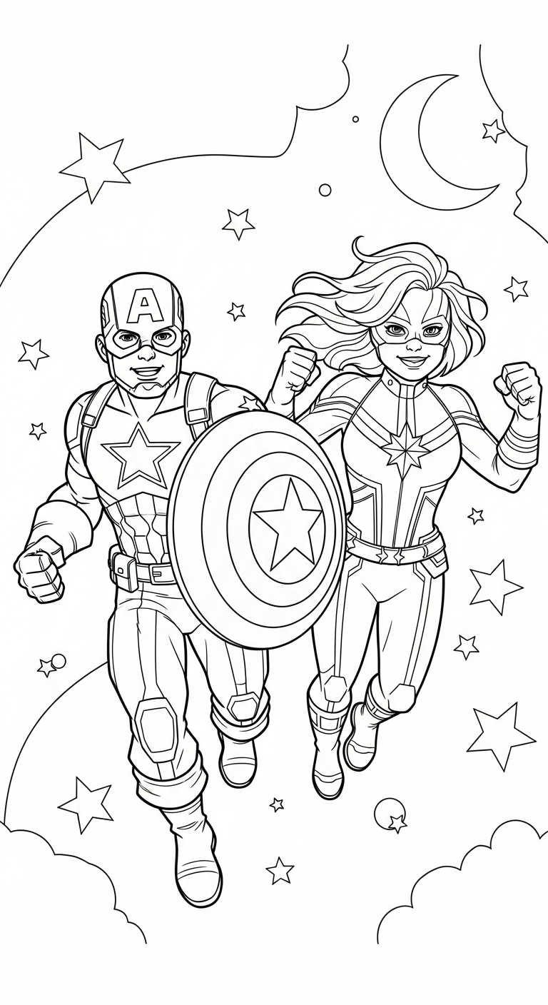 coloriage Captain American pour enfant a imprimer gratuit