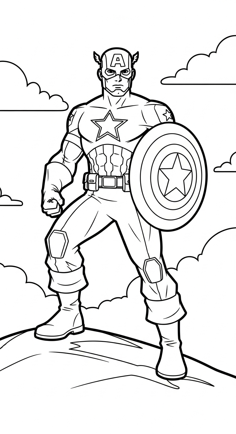 coloriage Captain American à imprimer gratuitement 2