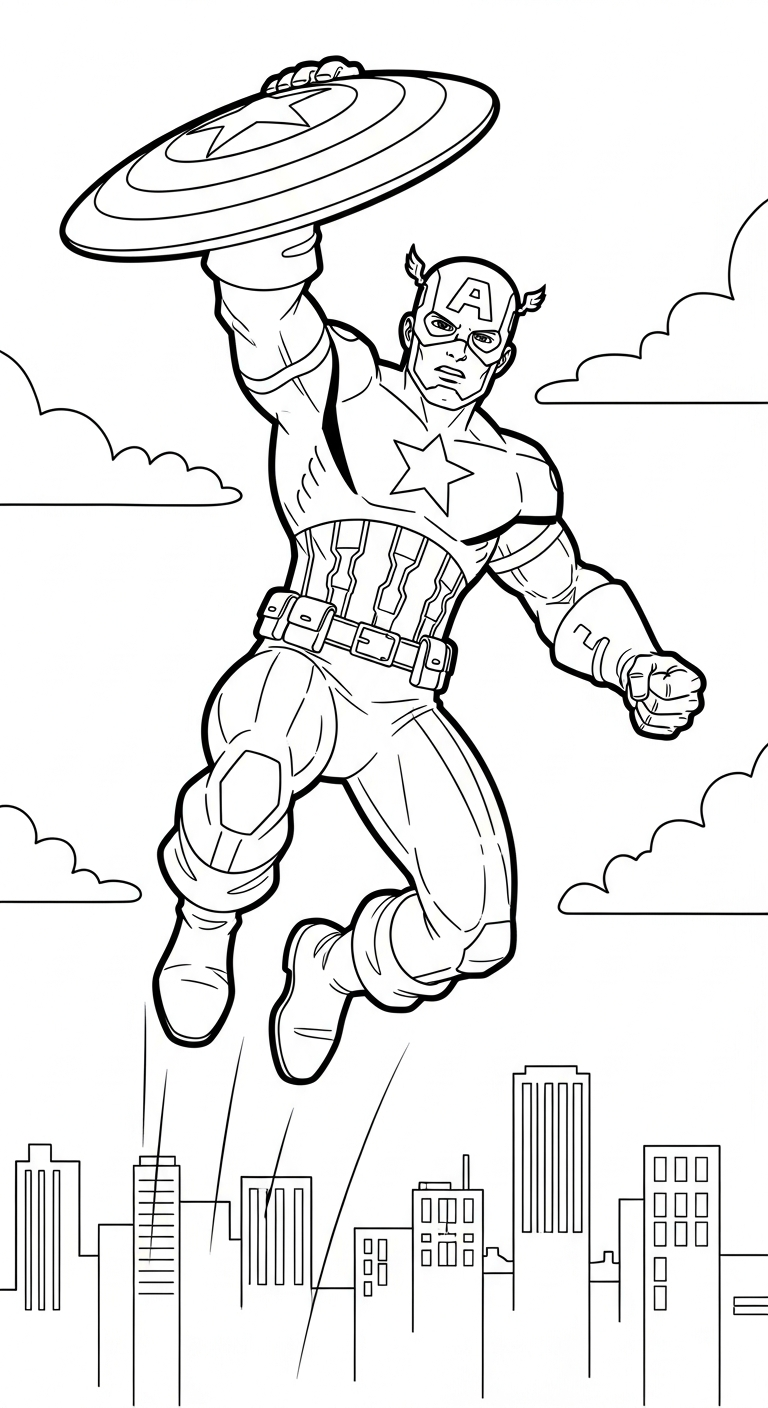 coloriage Captain American de pour enfants 1