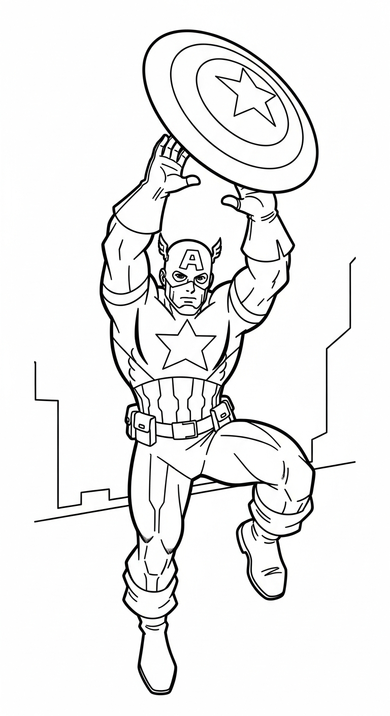 imprimer coloriage Captain American gratuit