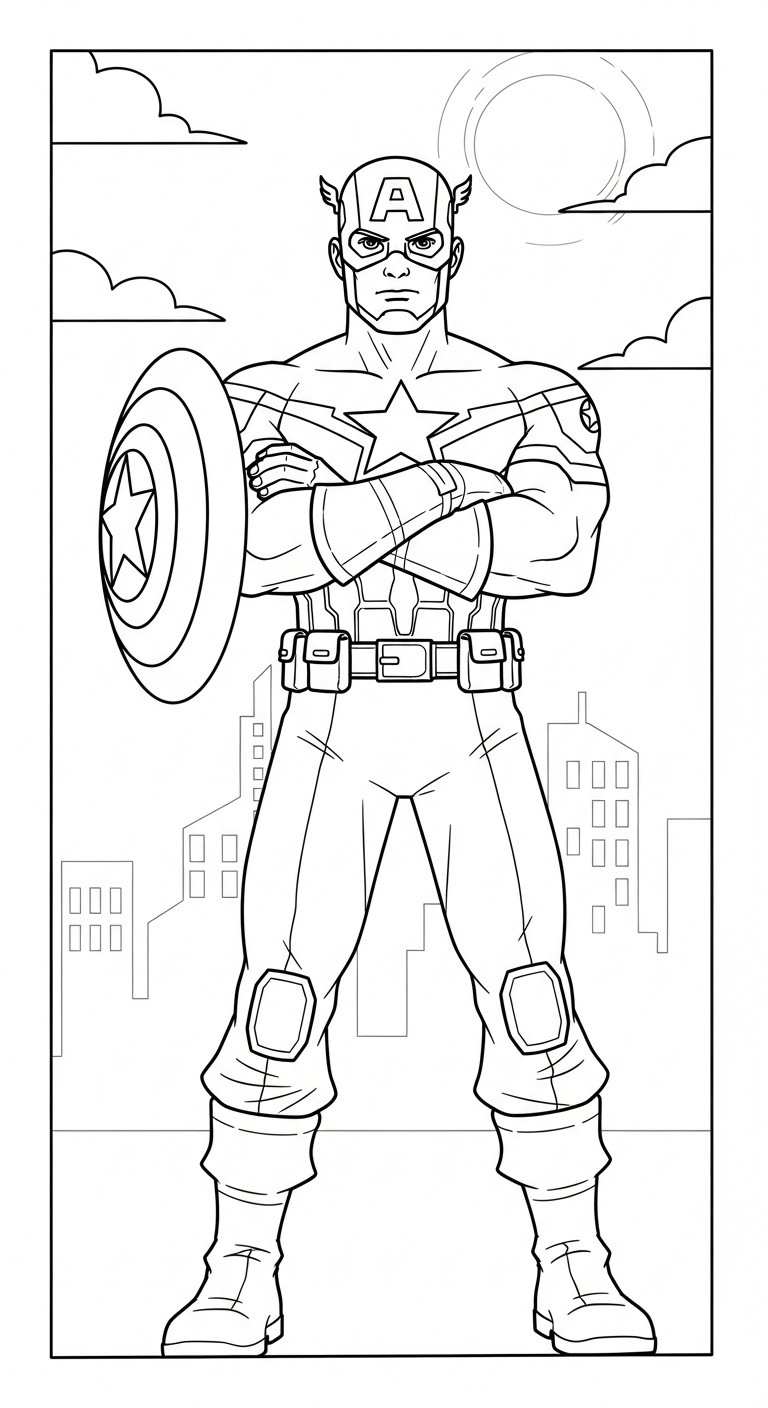 coloriage Captain American educatif pour enfant 1