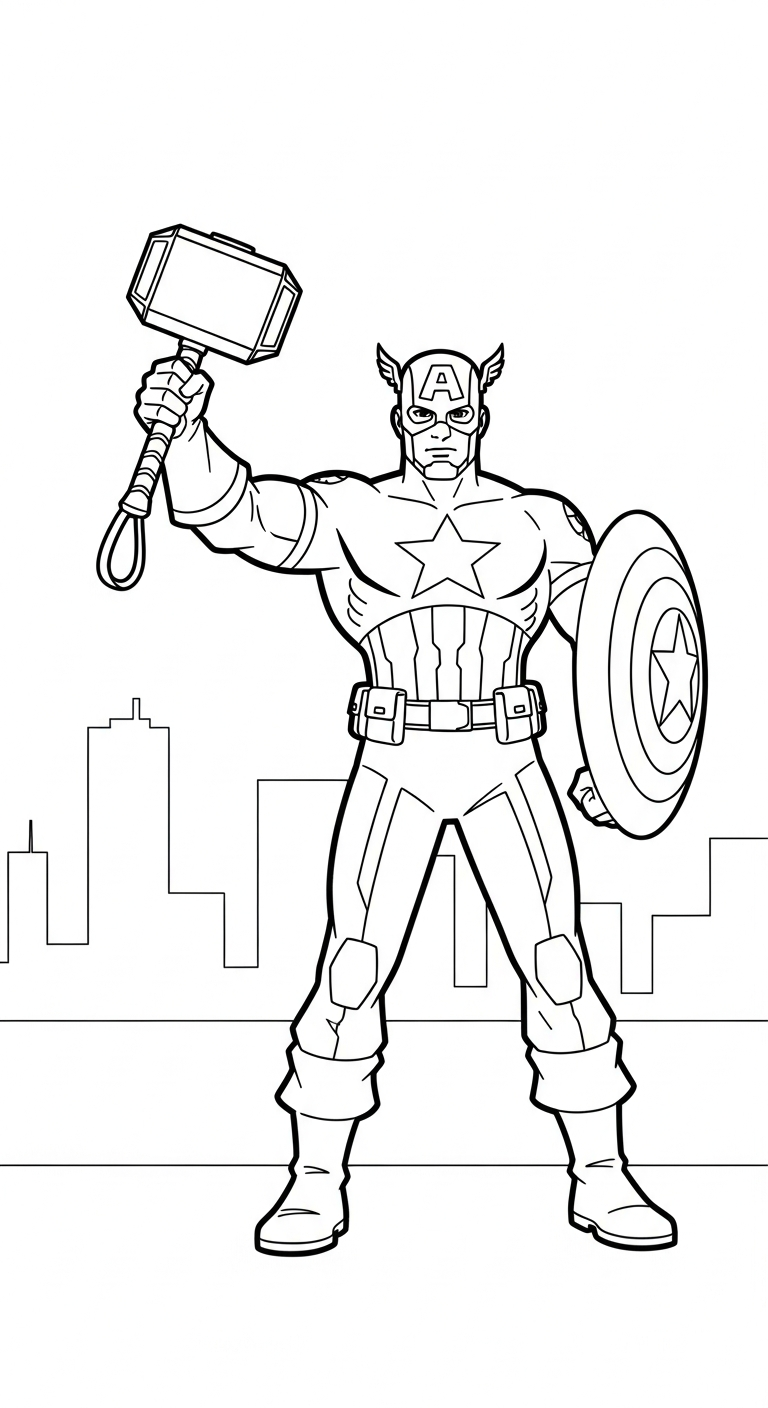 coloriage Captain American pour enfant de 6 ans 1