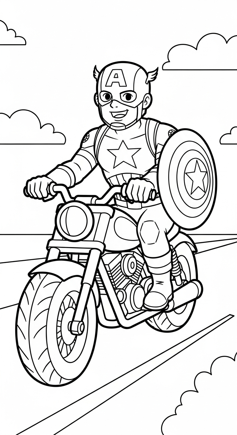 coloriage Captain American pour enfants a imprimer 1