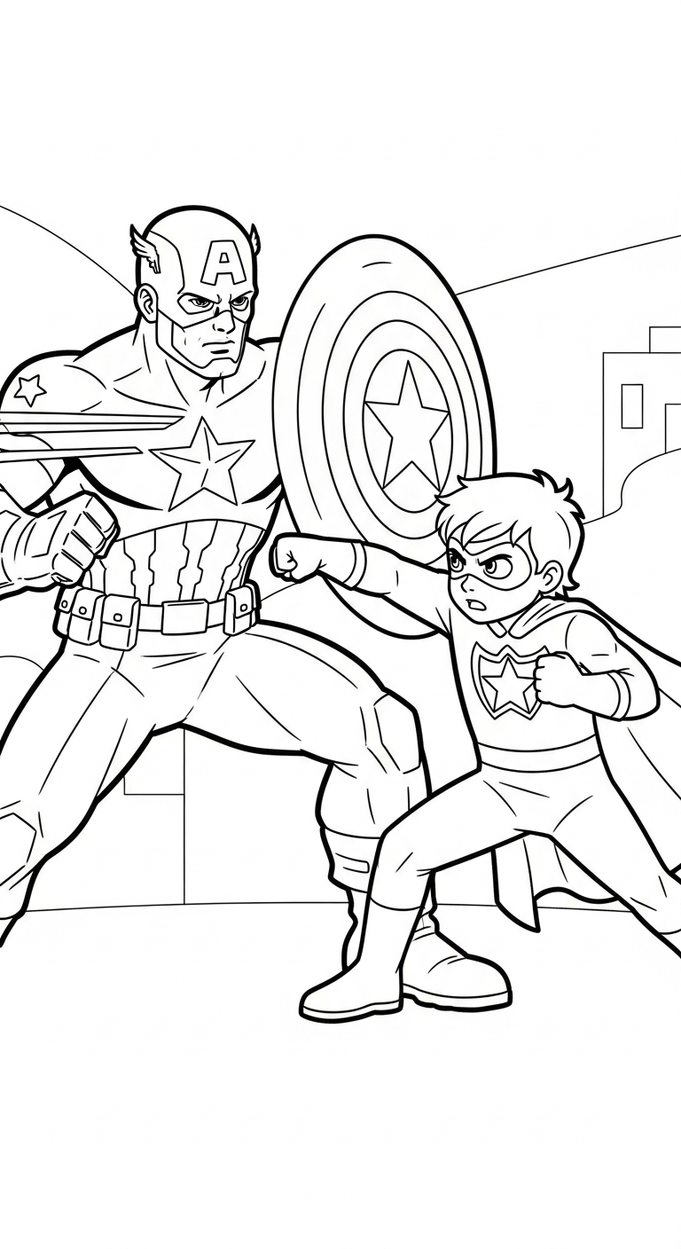 coloriage Captain American a imprimer gratuitement 1