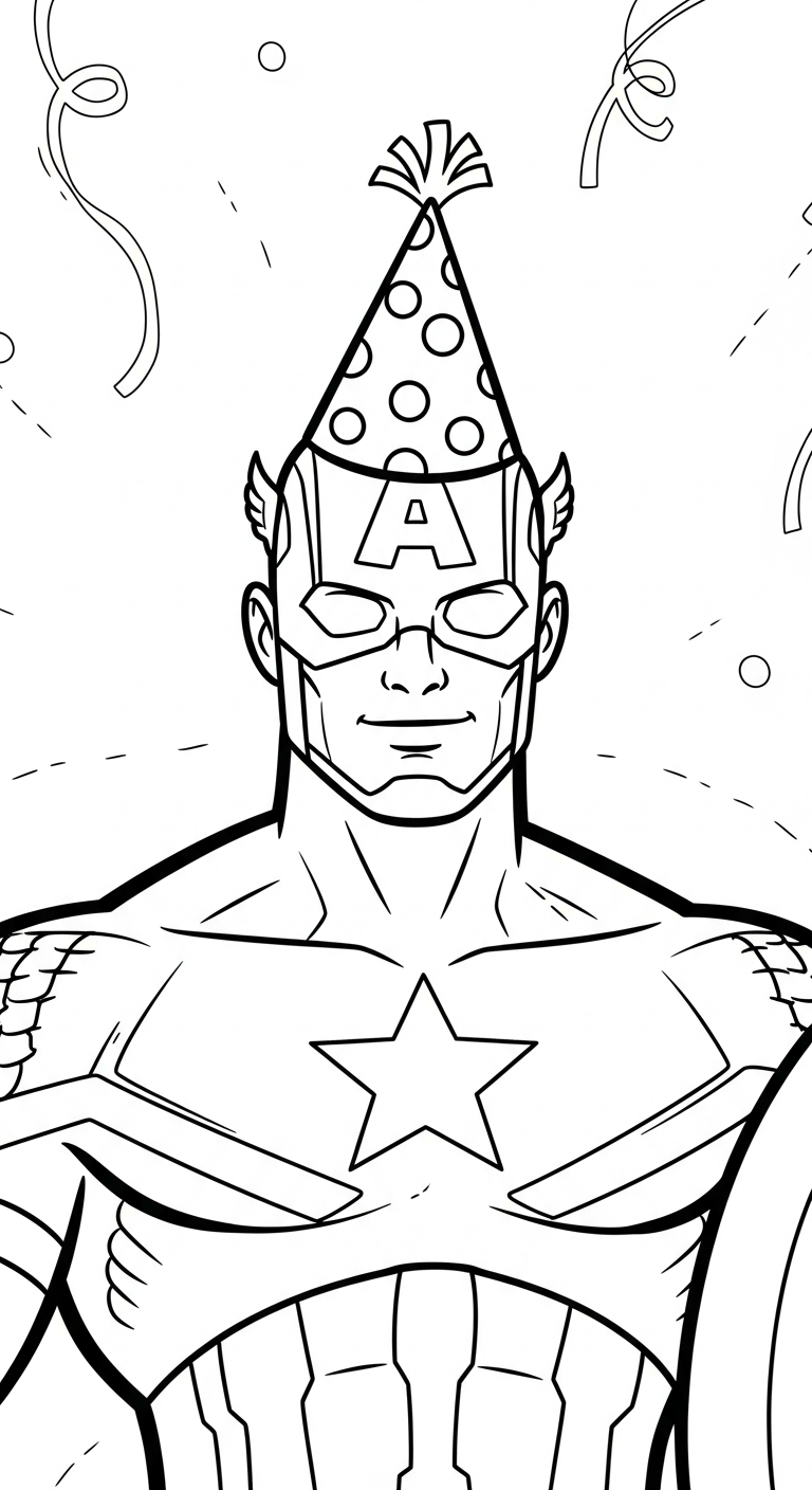 coloriage Captain American à imprimer pour enfant de 6 ans 1