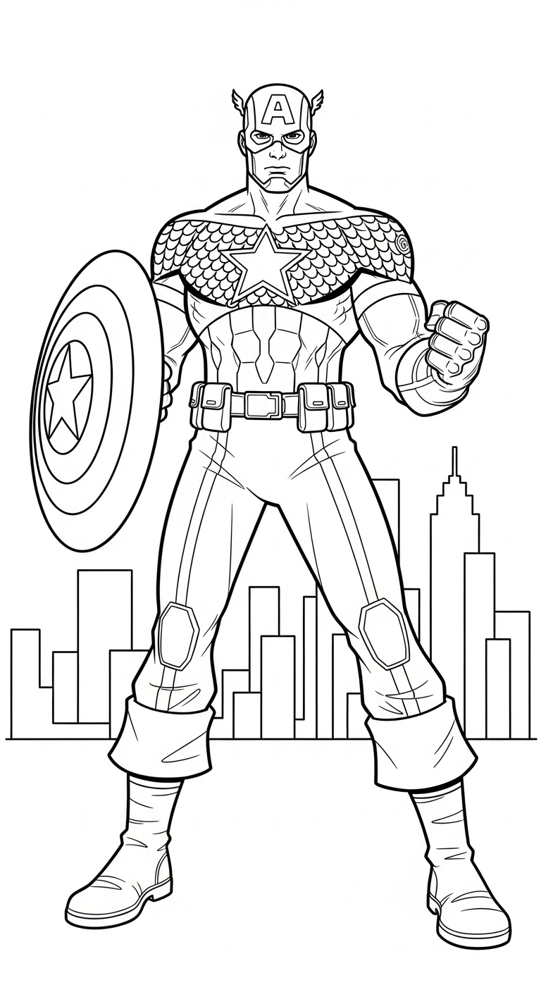 imprimer coloriage Captain American gratuit 1