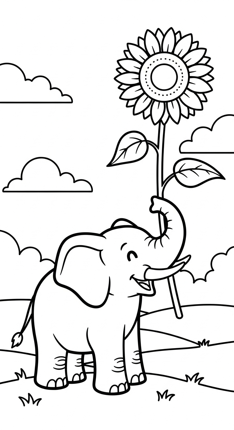 coloriage Éléphant updated pour enfant de 3 ans 1