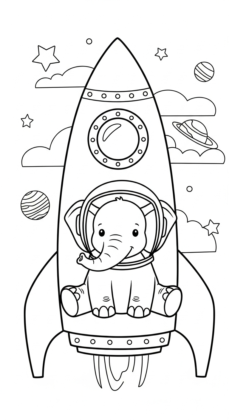image de coloriage Éléphant updated pour enfant